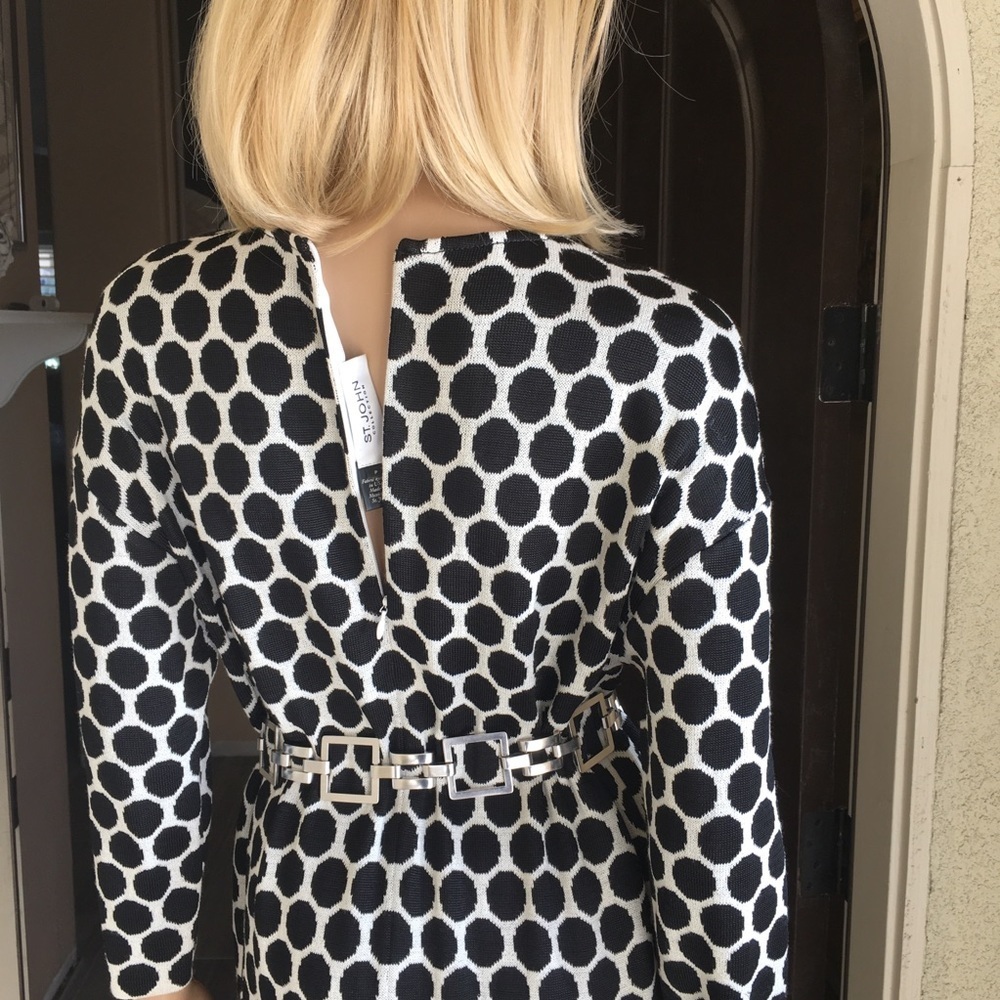 St. John collection black/white midi dress size P - Picture 12 of 16